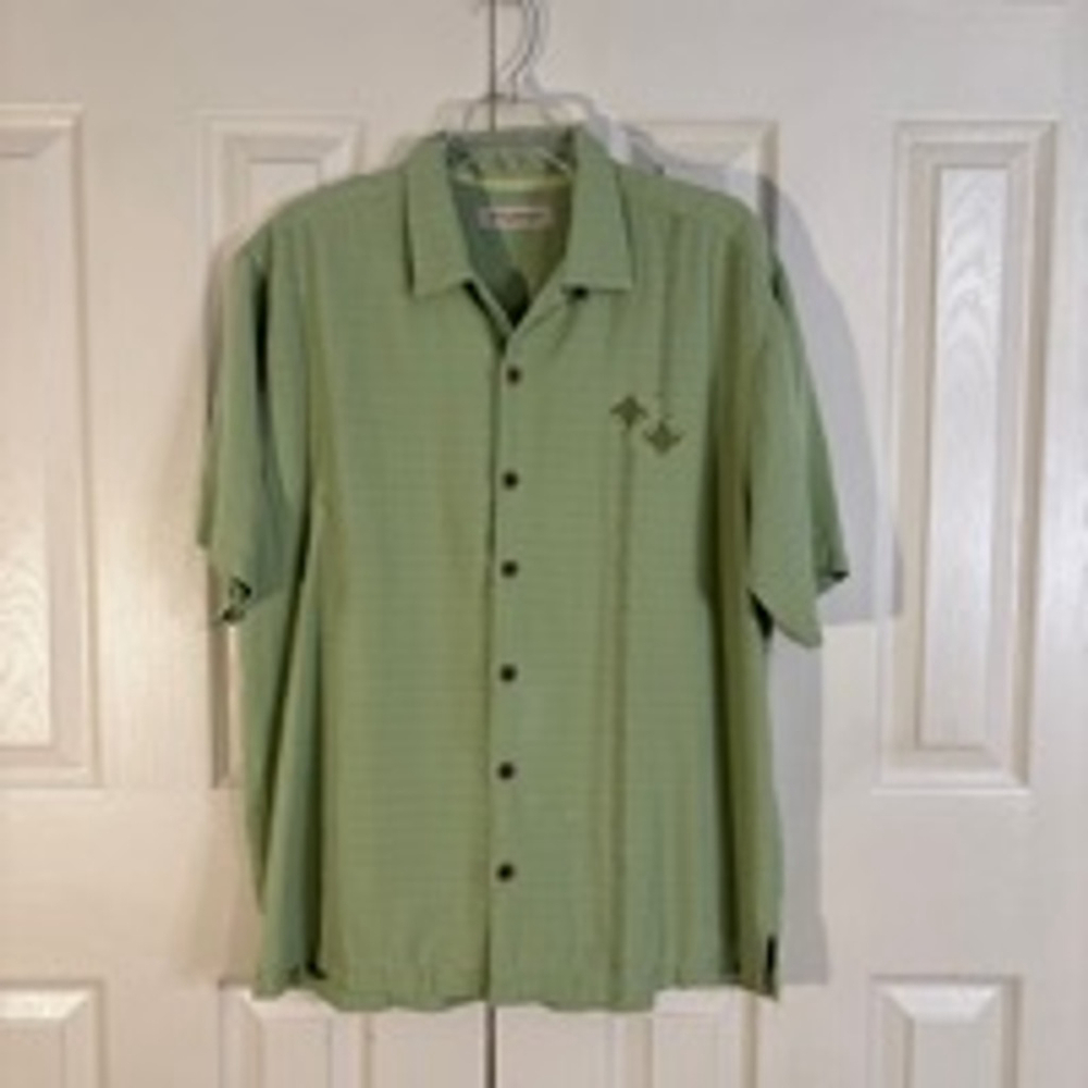 Men's Tommy Bahama Button-Up Shirt Size L Green (419T)